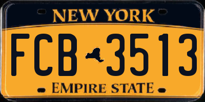 NY license plate FCB3513