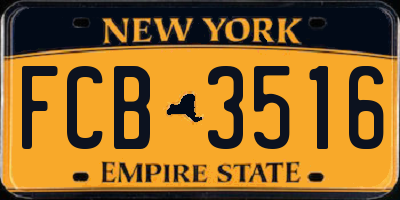 NY license plate FCB3516
