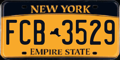 NY license plate FCB3529