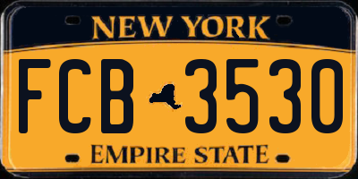 NY license plate FCB3530