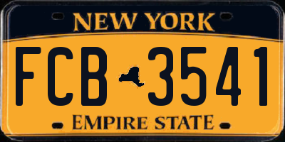 NY license plate FCB3541