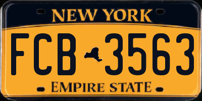 NY license plate FCB3563