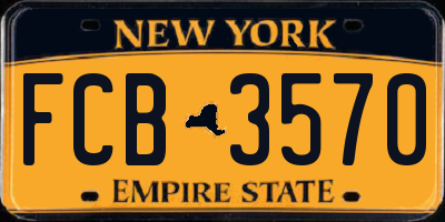 NY license plate FCB3570