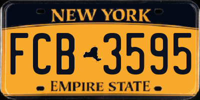 NY license plate FCB3595