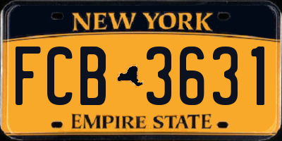 NY license plate FCB3631