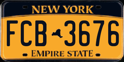 NY license plate FCB3676