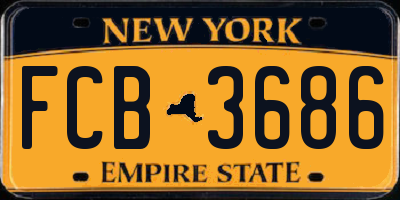 NY license plate FCB3686