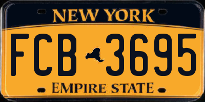 NY license plate FCB3695