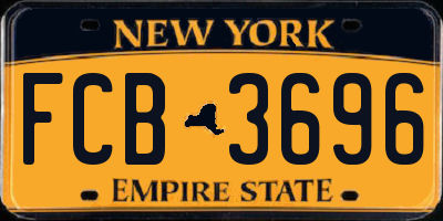 NY license plate FCB3696