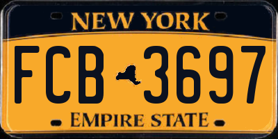 NY license plate FCB3697