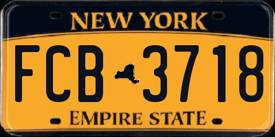 NY license plate FCB3718