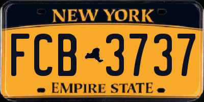 NY license plate FCB3737