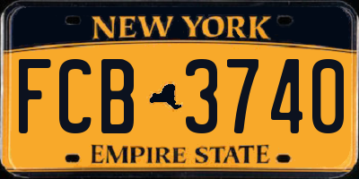 NY license plate FCB3740