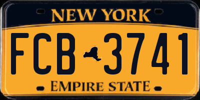 NY license plate FCB3741