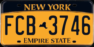 NY license plate FCB3746