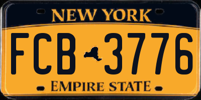 NY license plate FCB3776