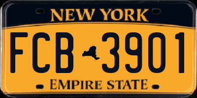 NY license plate FCB3901