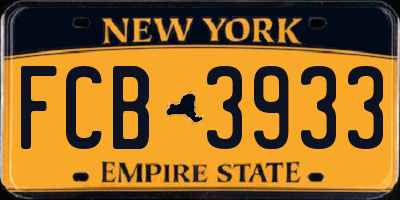 NY license plate FCB3933
