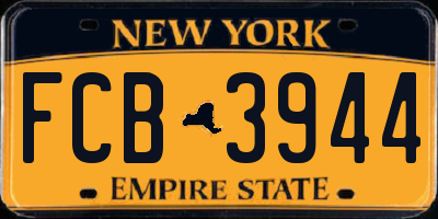 NY license plate FCB3944