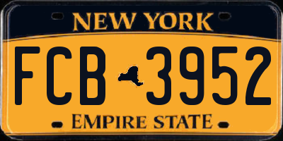 NY license plate FCB3952