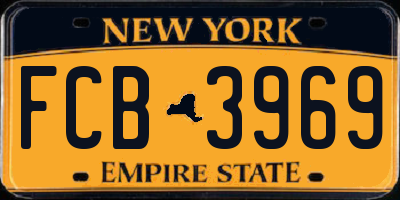 NY license plate FCB3969