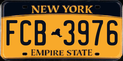 NY license plate FCB3976
