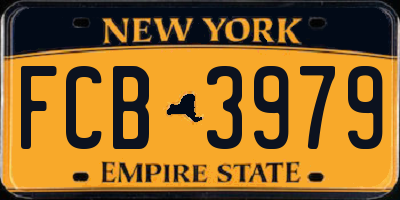 NY license plate FCB3979