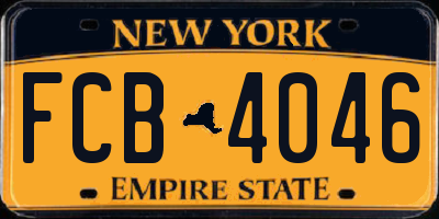 NY license plate FCB4046