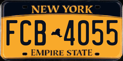 NY license plate FCB4055