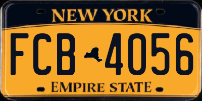 NY license plate FCB4056
