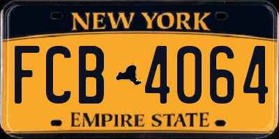 NY license plate FCB4064