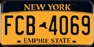 NY license plate FCB4069