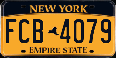 NY license plate FCB4079