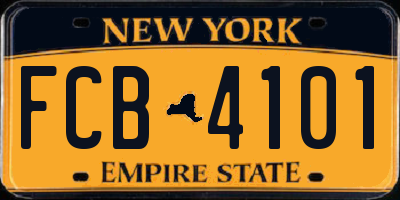 NY license plate FCB4101