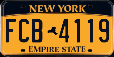 NY license plate FCB4119