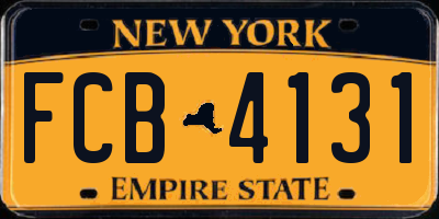 NY license plate FCB4131