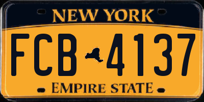 NY license plate FCB4137