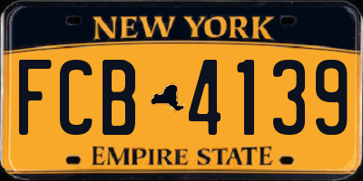 NY license plate FCB4139