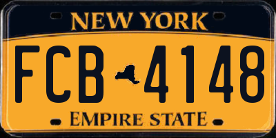 NY license plate FCB4148