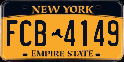 NY license plate FCB4149
