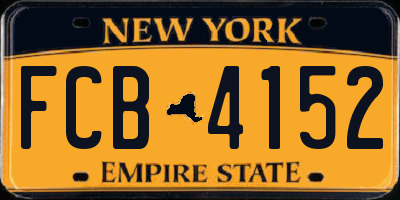 NY license plate FCB4152