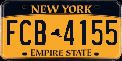NY license plate FCB4155