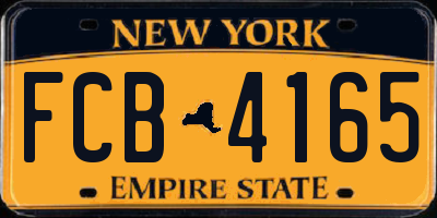 NY license plate FCB4165