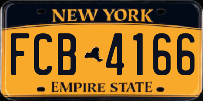 NY license plate FCB4166