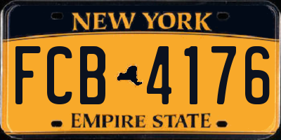 NY license plate FCB4176