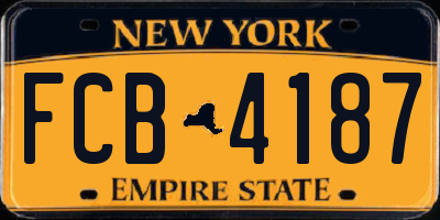 NY license plate FCB4187