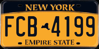 NY license plate FCB4199