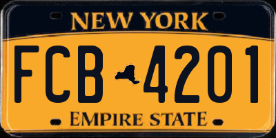 NY license plate FCB4201