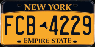 NY license plate FCB4229