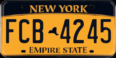 NY license plate FCB4245